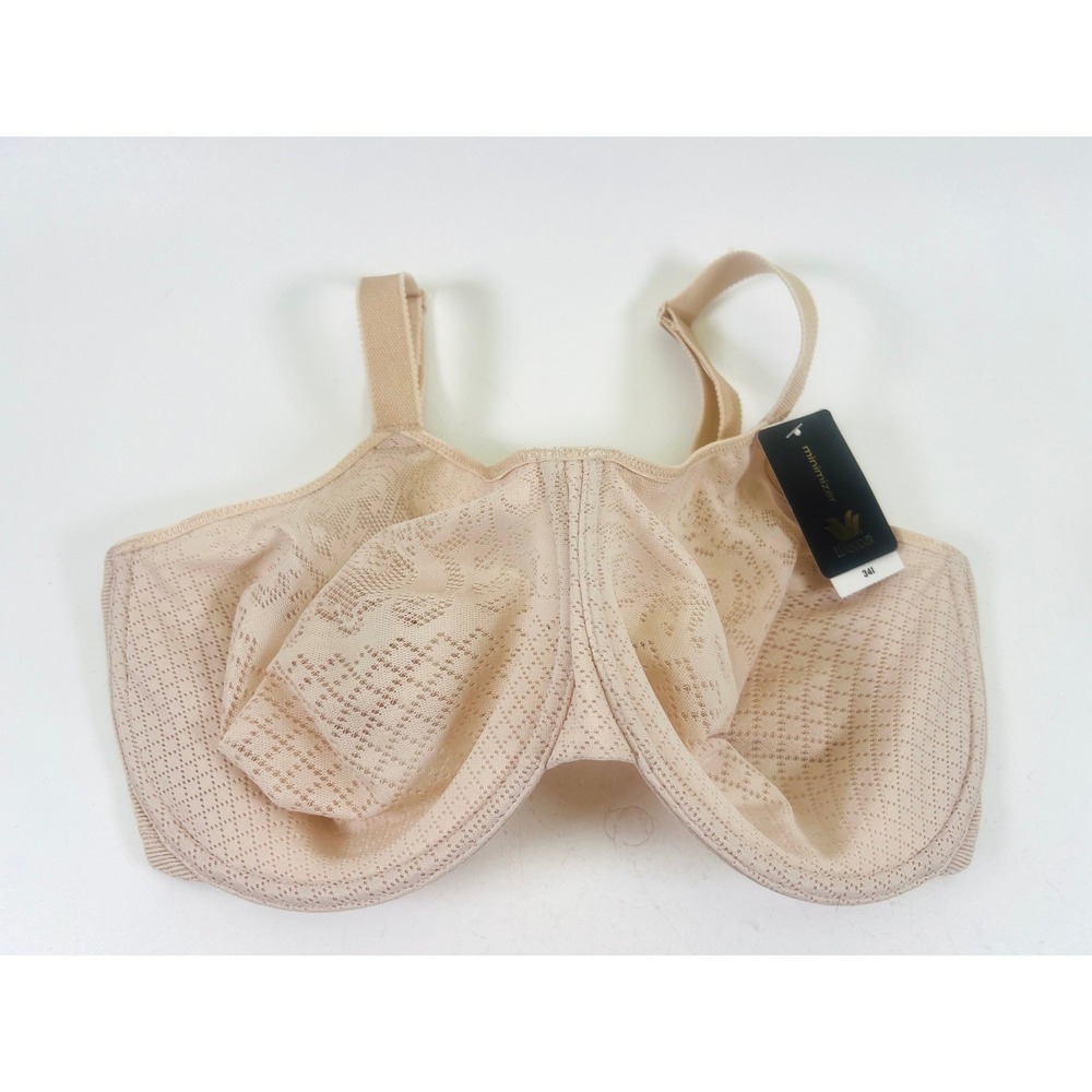 Wacoal Visual Effects Minimizer Bra 34I Sand Nude Lace Underwire 857210 NEW